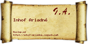 Inhof Ariadné névjegykártya